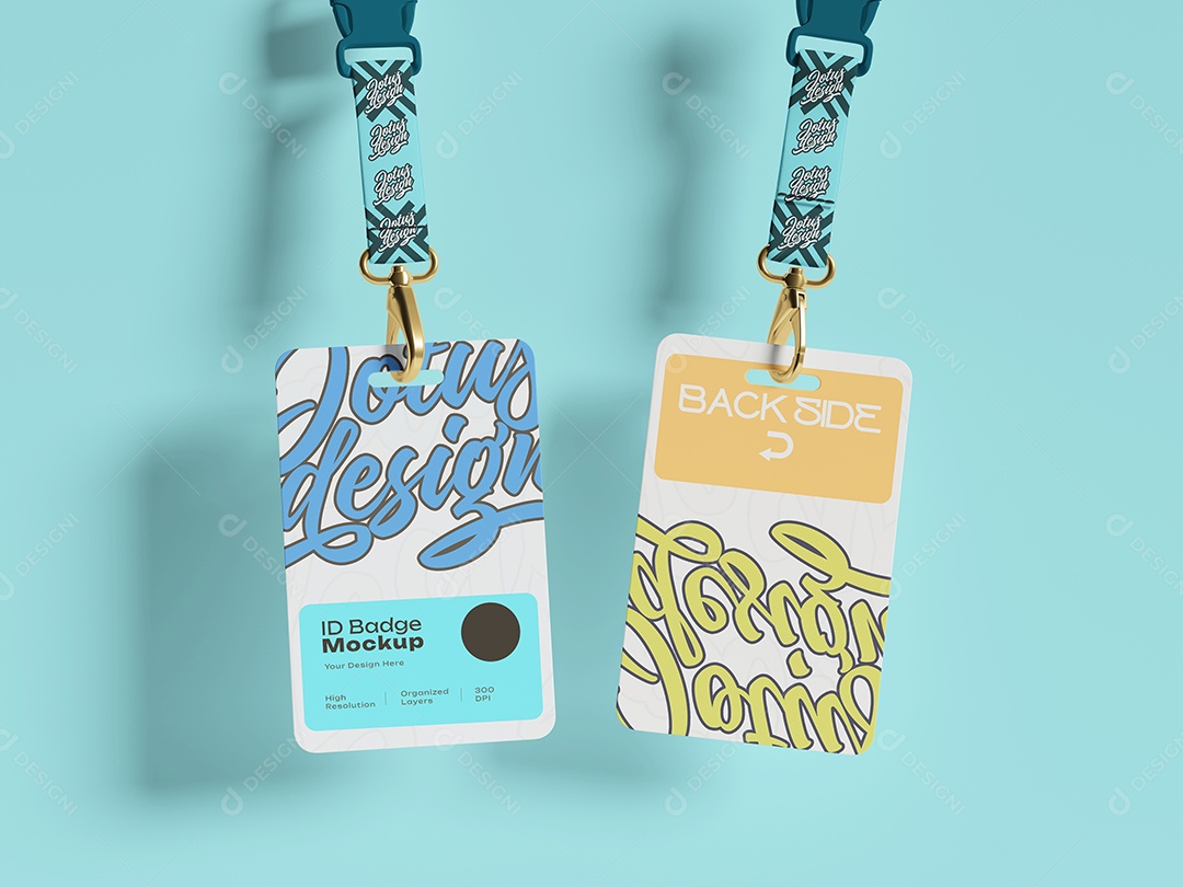 Mockup de Cartão de Identificação Crachá PSD Editável