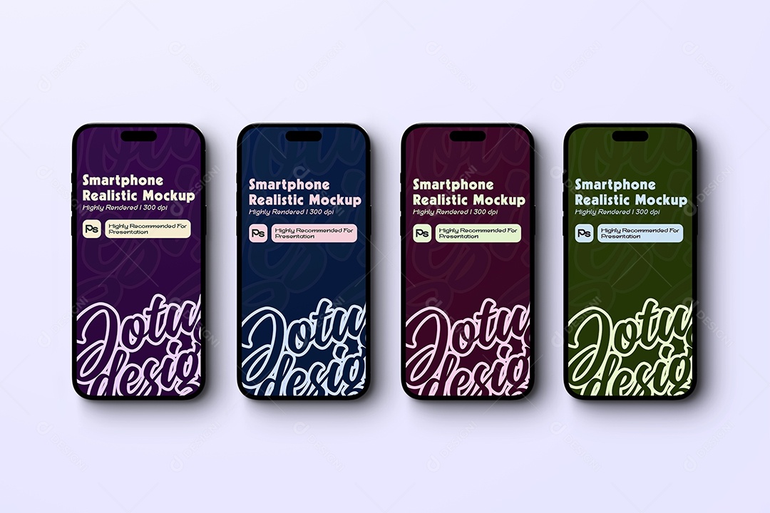 Mockup de Quatro Celulares PSD Editável
