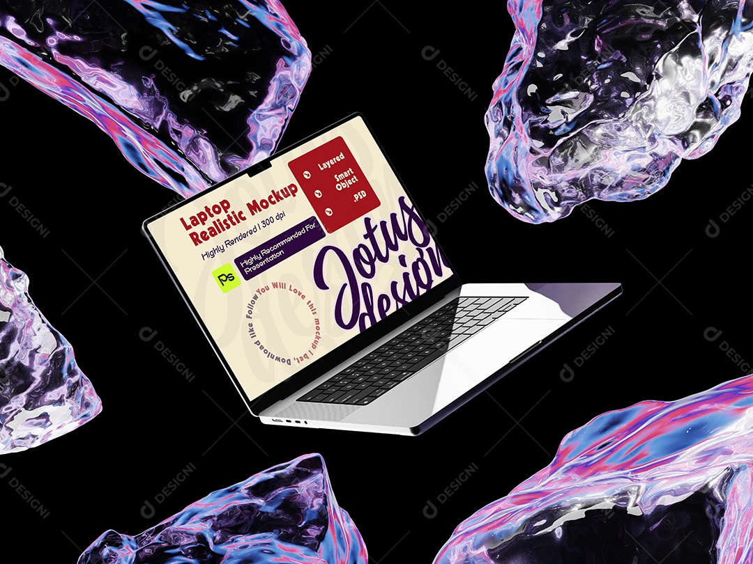 Mockup de Notebook Para Composição PSD Editável