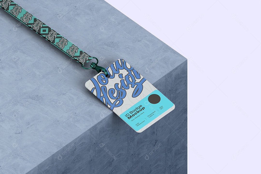 Mockup de Cartão de Identificação Crachá PSD Editável