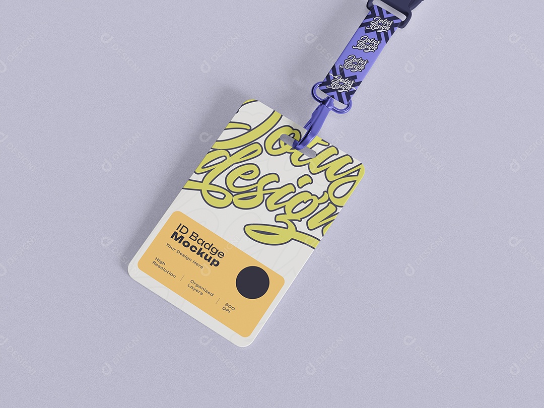 Mockup de Cartão de Identificação Crachá PSD Editável