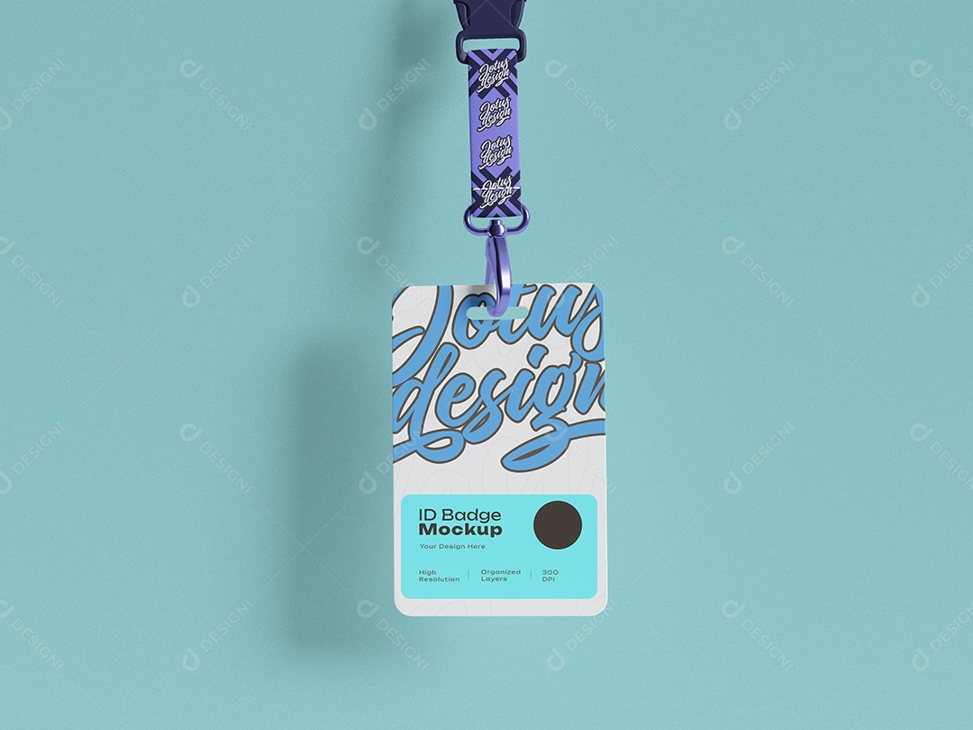Mockup de Cartão de Identificação Crachá PSD Editável