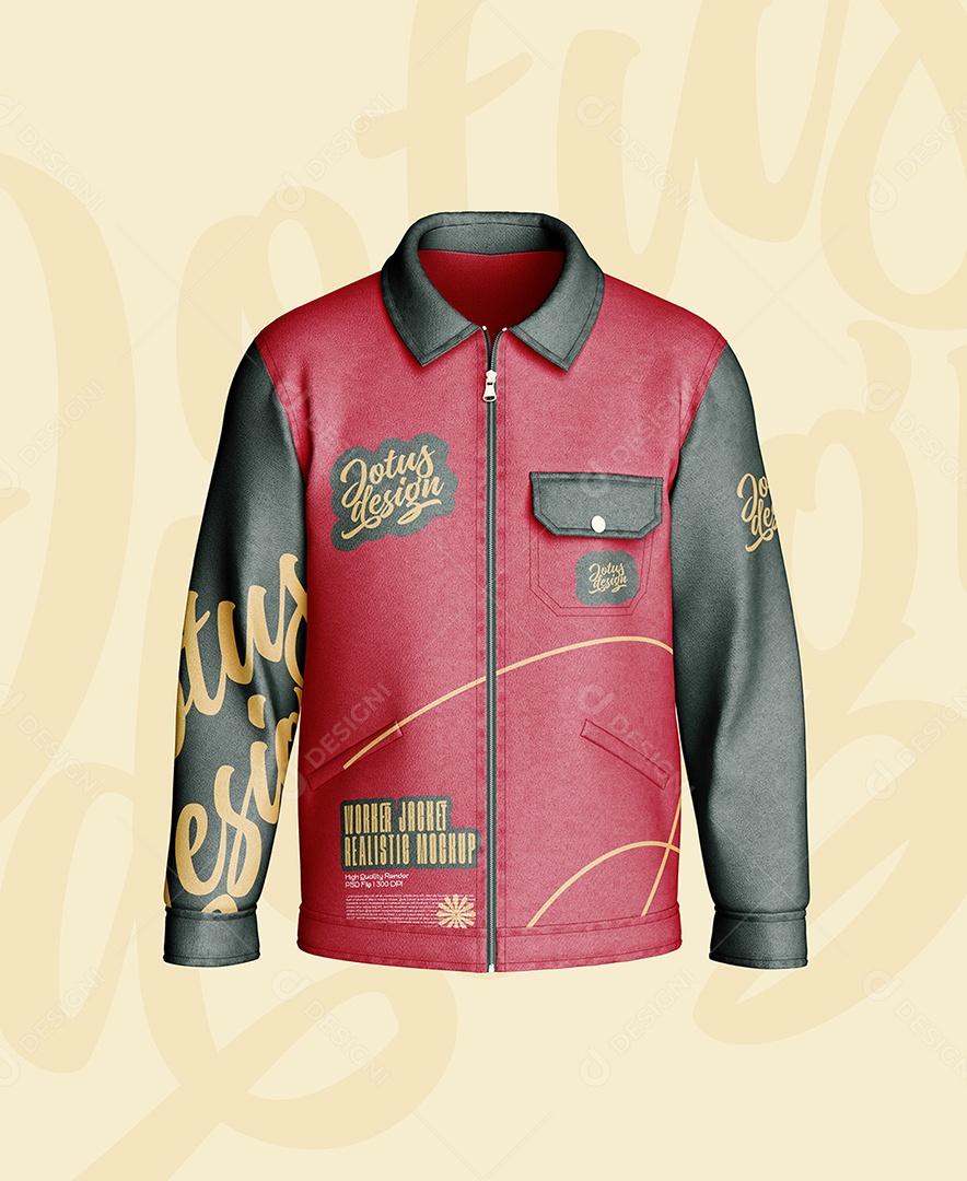 Jacket Mockup With Pockets For PSD Composition Editable