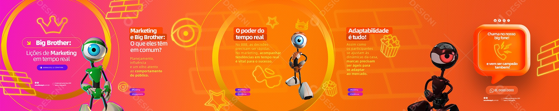 Carrossel Big Brother Marketing Digital Social Média PSD Editável