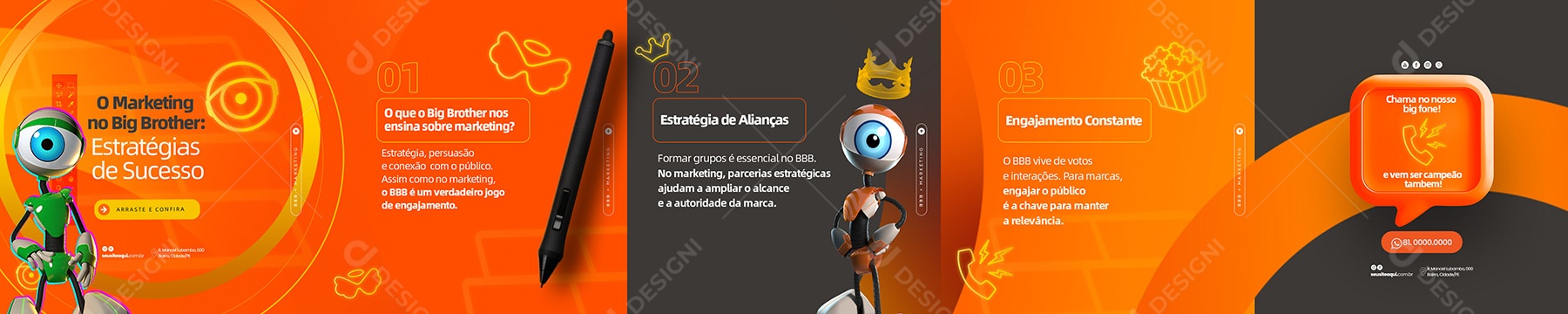 Carrossel Big Brother Marketing Digital Social Média PSD Editável