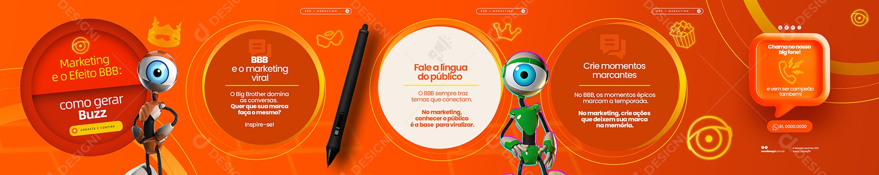 Carrossel Big Brother Marketing Digital Social Média PSD Editável