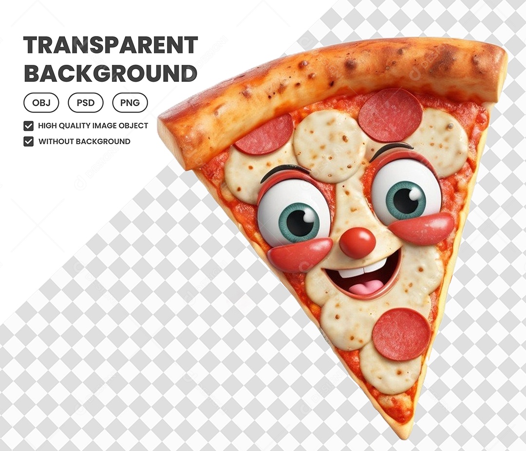 Elemento Pizza 3D para Composição PSD