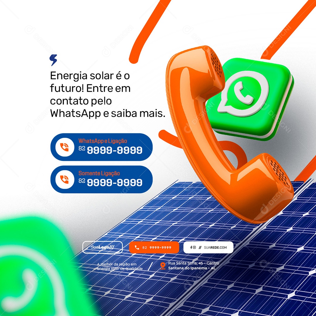 Energia Solar é o Futuro Social Media PSD Editável