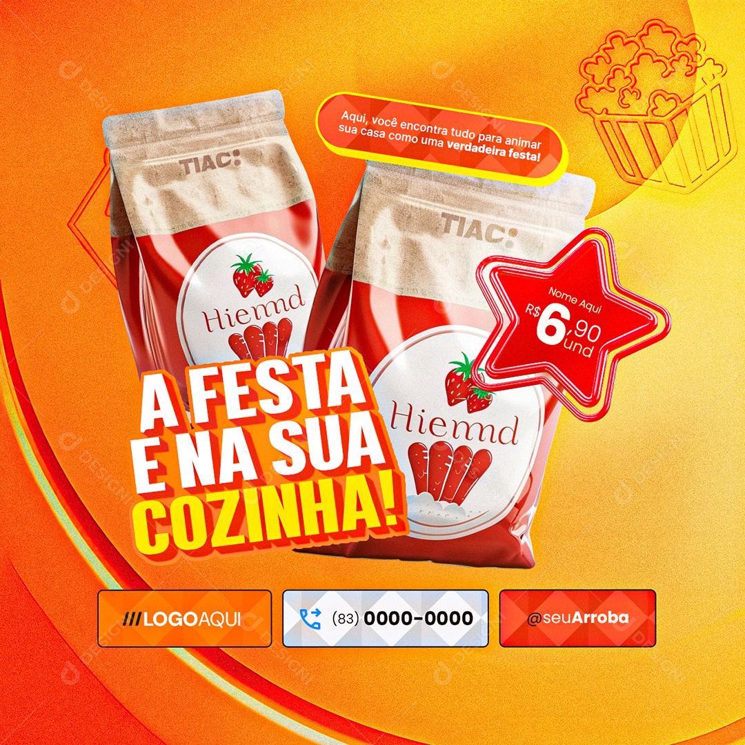 BBB Supermercado A Festa é Na Sua Cozinha Social Media PSD Editável