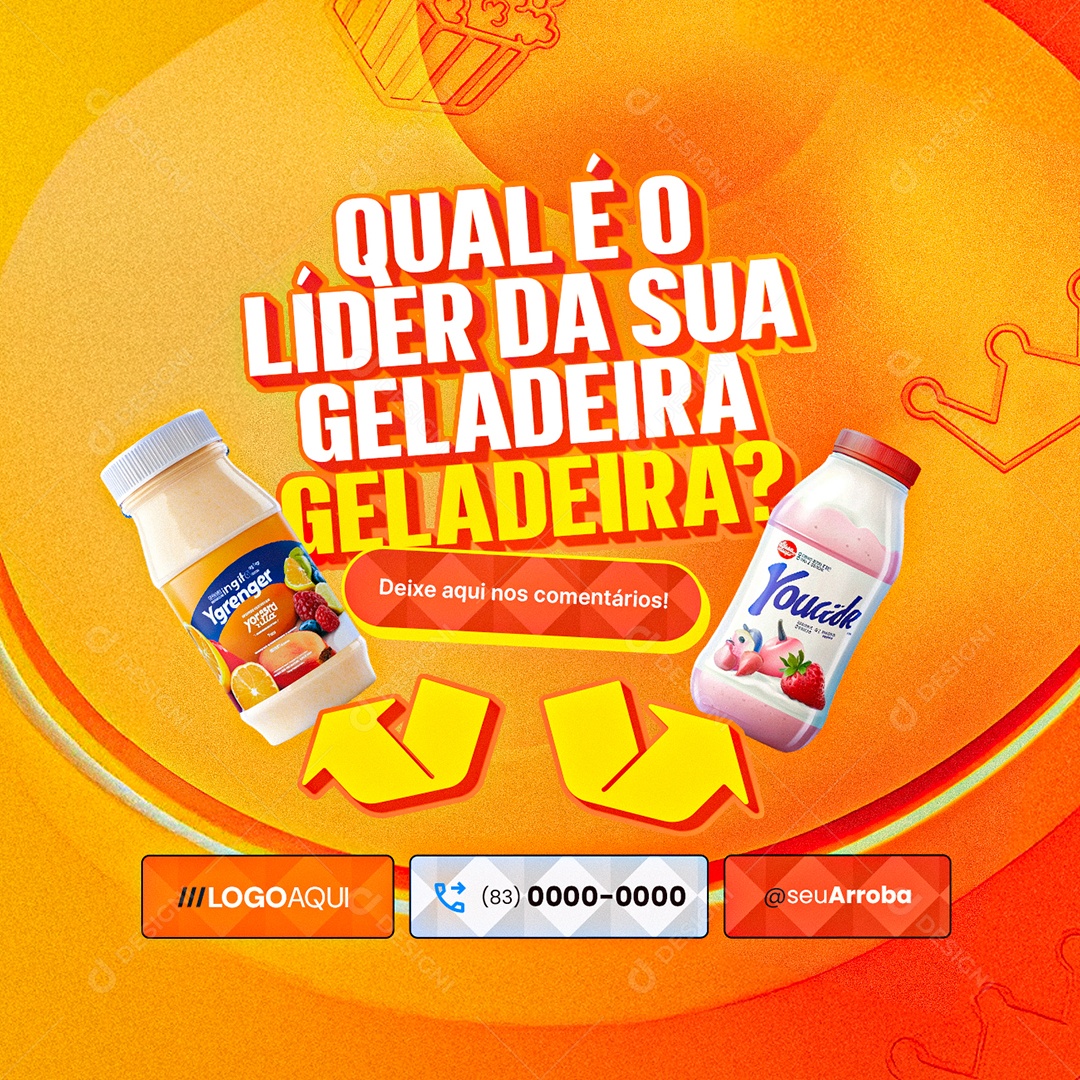 BBB Supermercado Qual é o Líder da Sua Geladeira Social Media PSD Editável