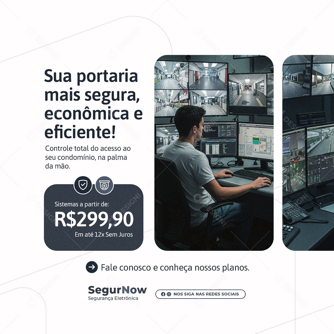 Segurança Eletrônica Sua Portaria Mais Segura Social Media PSD Editável