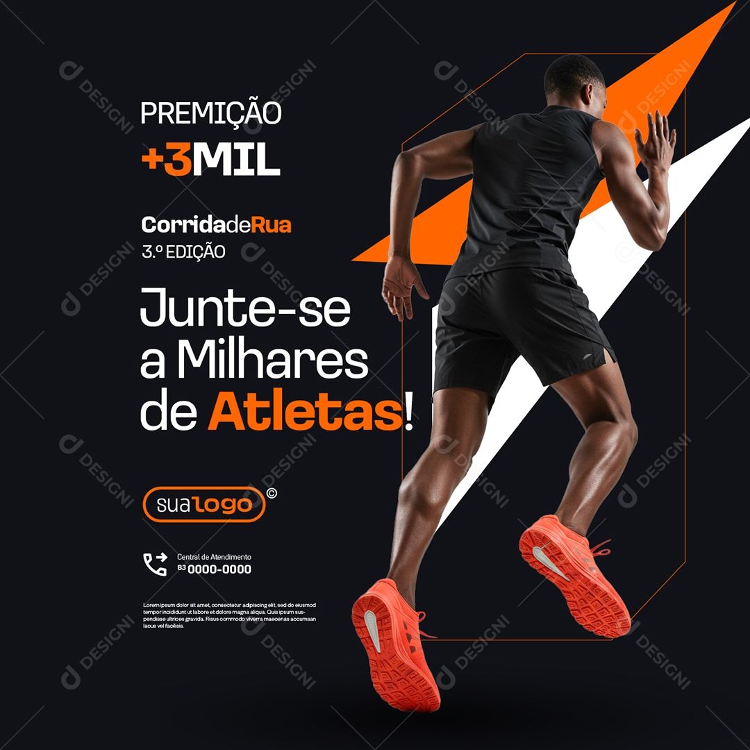 Corridas Premiação Mais de Três Mil Social Media PSD Editável