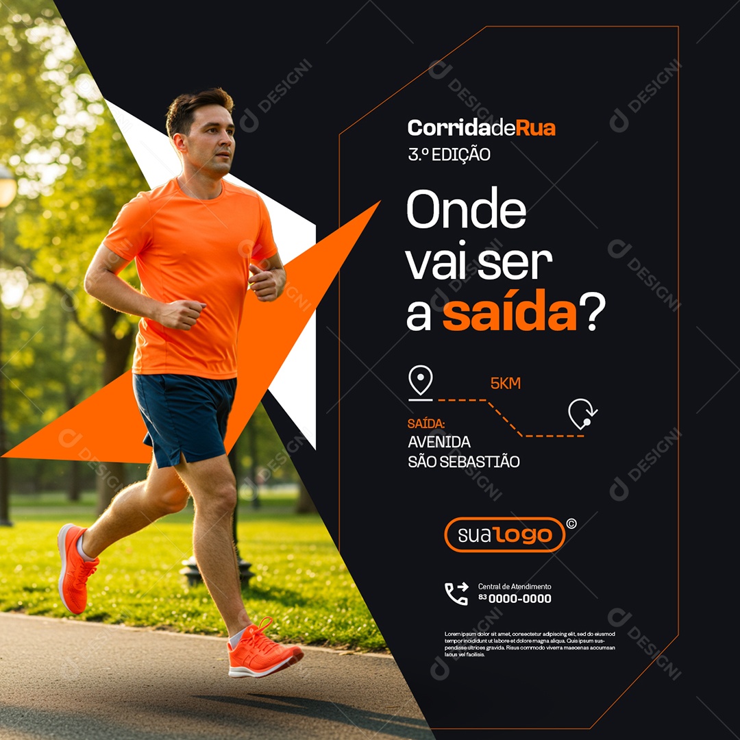 Corridas Onde Vai Ser a Saída Social Media PSD Editável