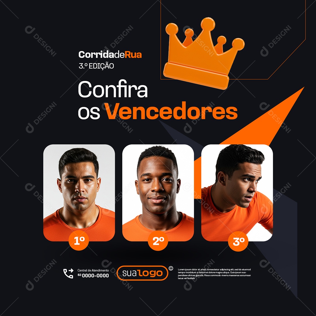 Corridas Confira os Vencedores Social Media PSD Editável