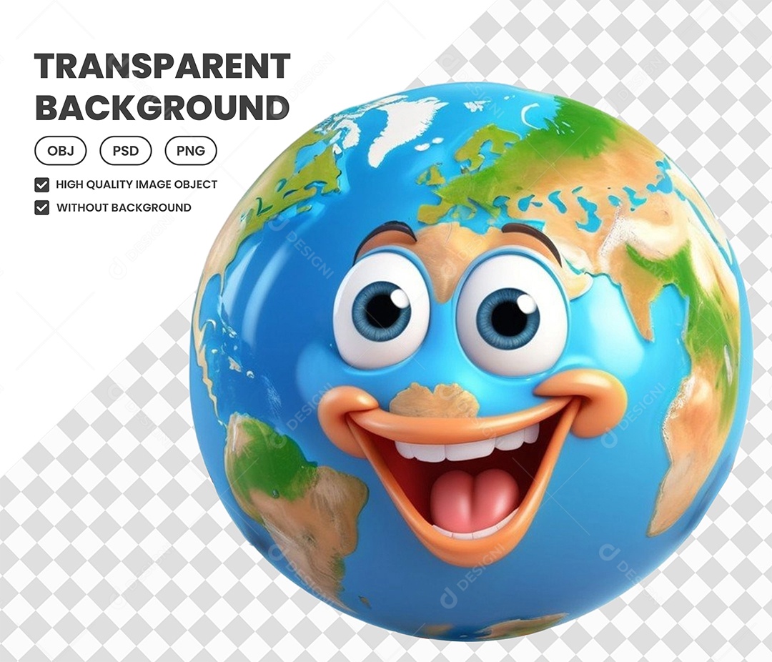 Elemento Planeta terra 3D para Composição PSD