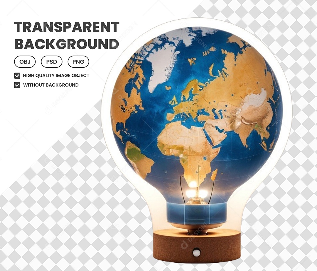 Elemento Luminária 3D para Composição PSD