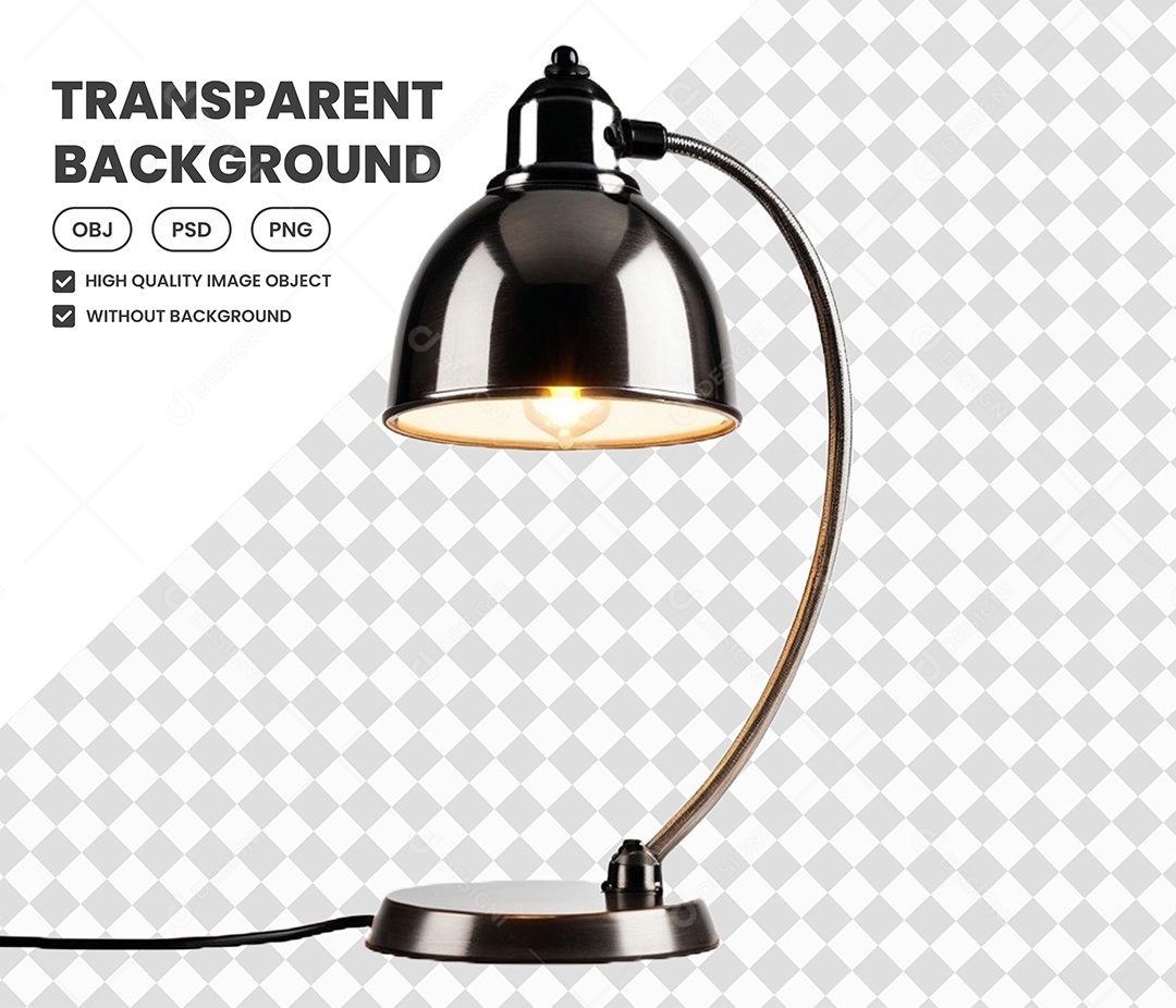 Elemento Luminária Preta 3D para Composição PSD