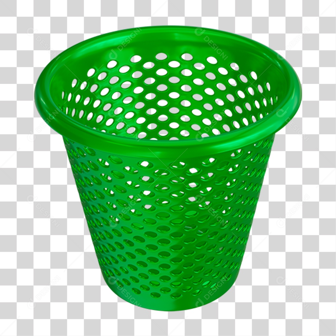 Elemento 3D Lixeira Verde PNG Transparente