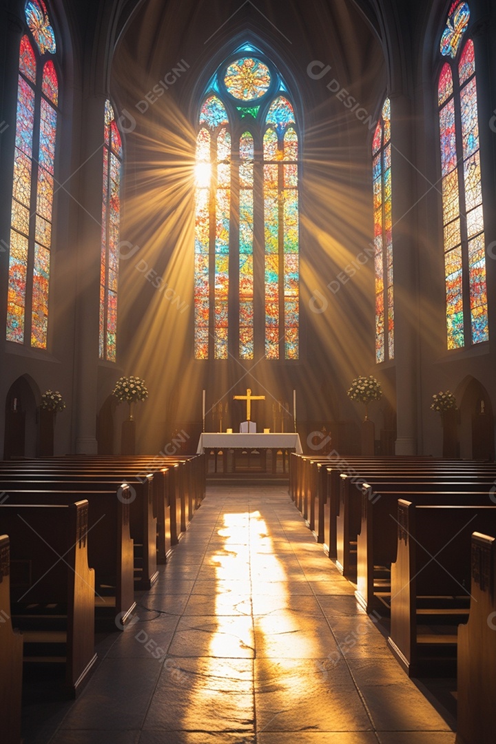 Interior de uma igreja linda
