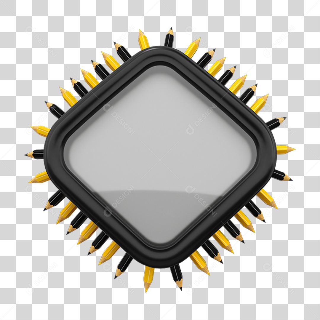 Elemento 3D Placa com Pontas de Lápis PNG Transparente