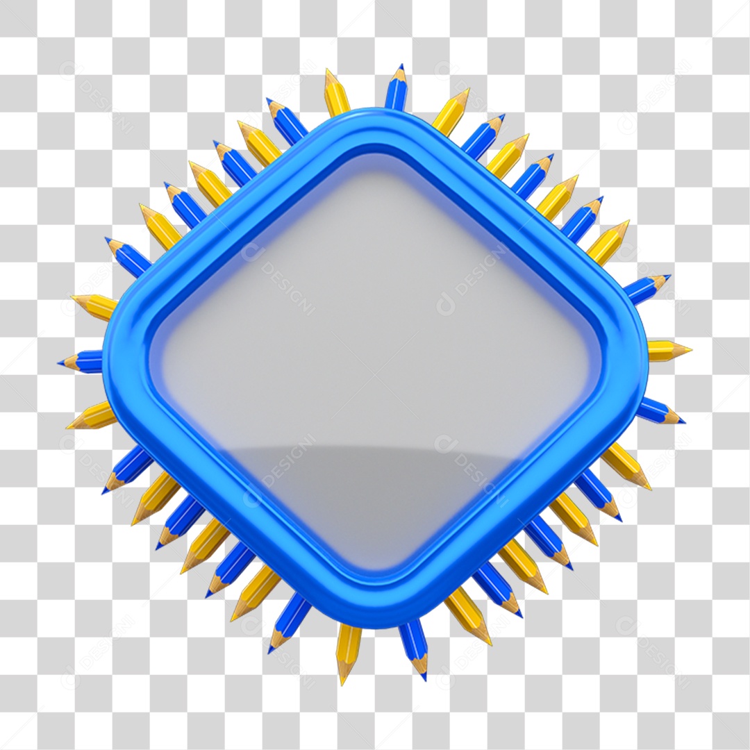 Elemento 3D Placa com Pontas de Lápis PNG Transparente