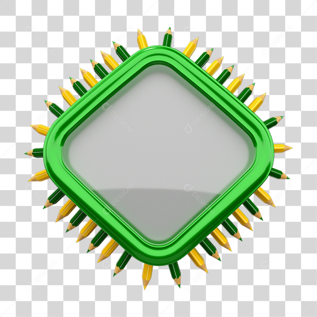Elemento 3D Placa com Pontas de Lápis PNG Transparente
