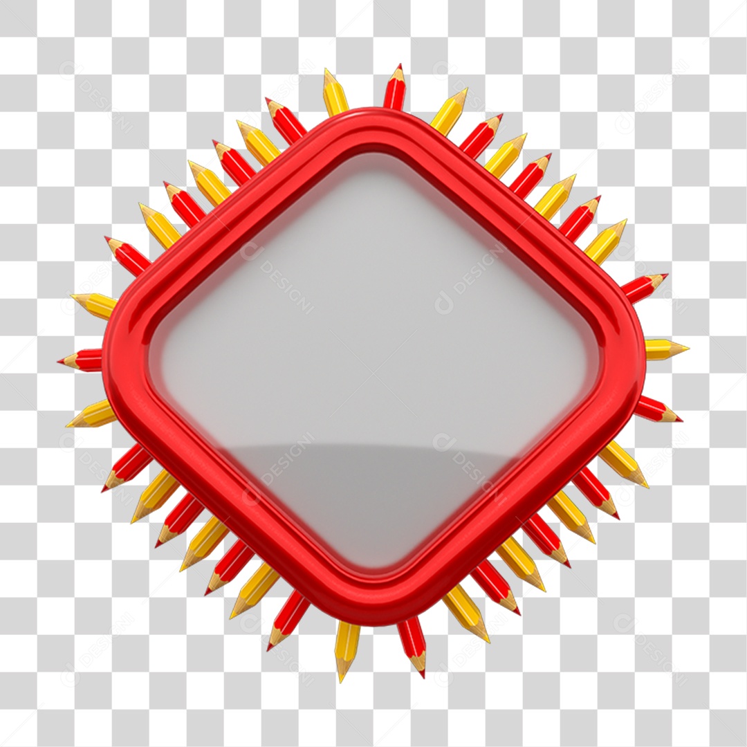 Elemento 3D Placa com Pontas de Lápis PNG Transparente
