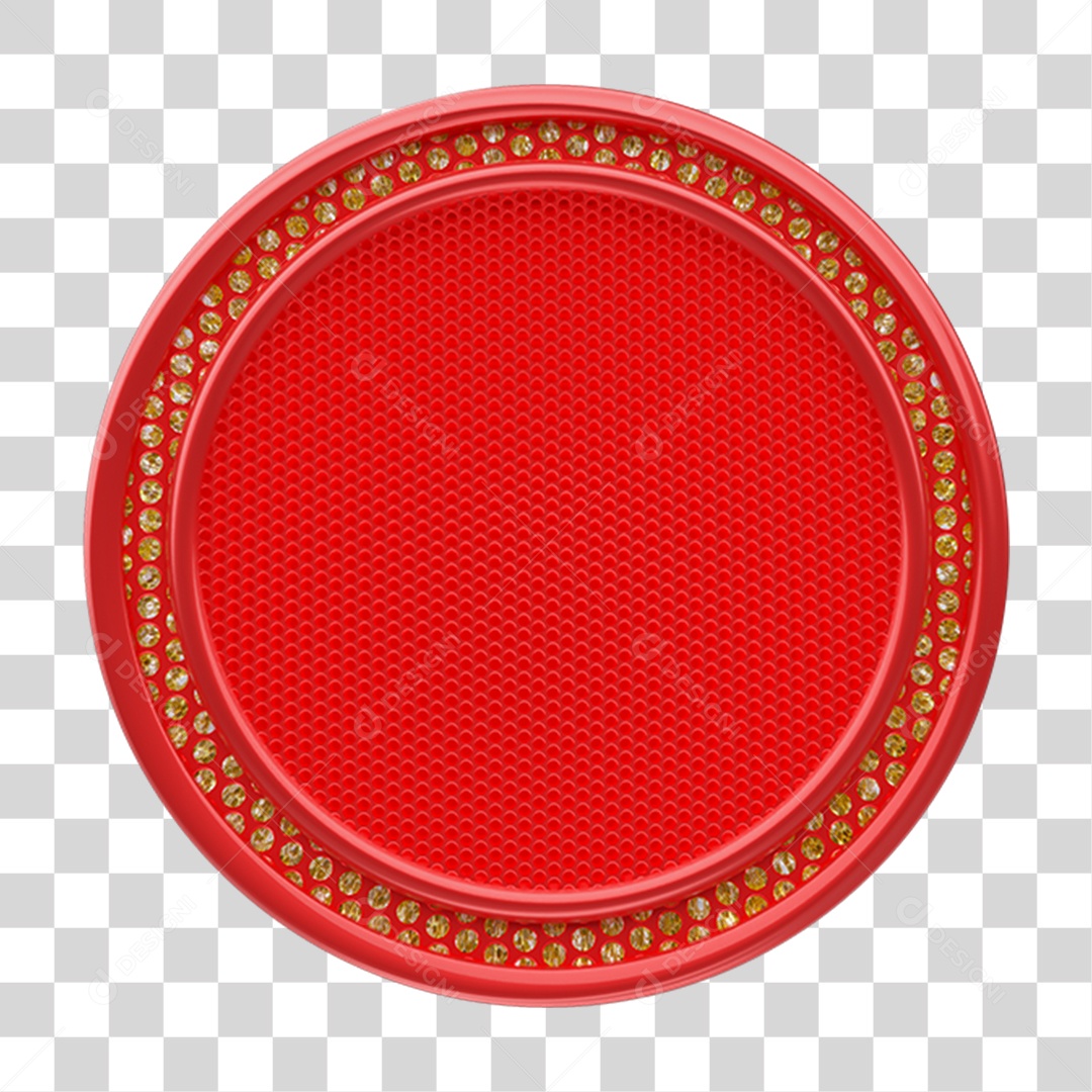 Elemento 3D Placa Redonda PNG Transparente