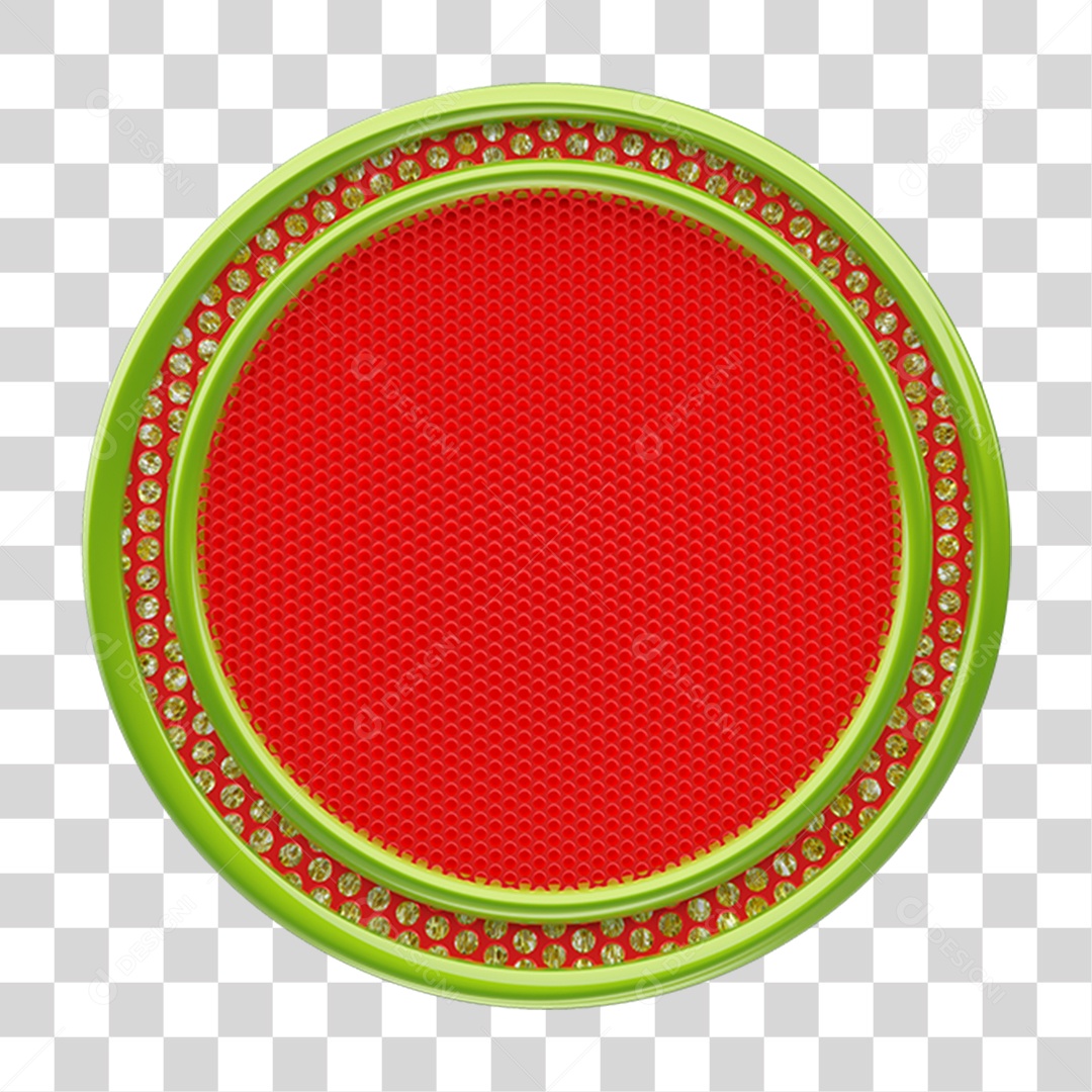 Elemento 3D Placa Redonda PNG Transparente
