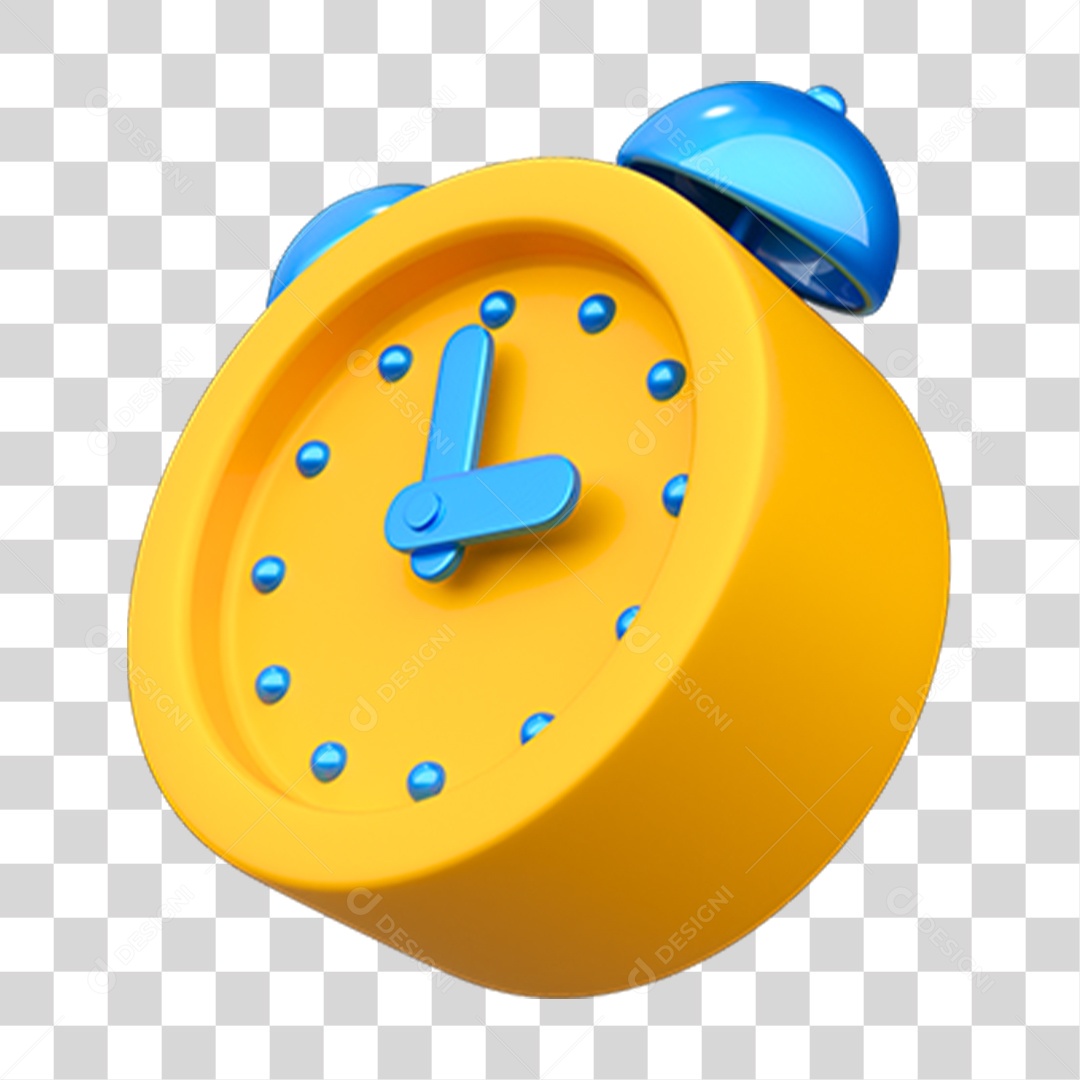 Elemento 3D Relógio Despertador PNG Transparente
