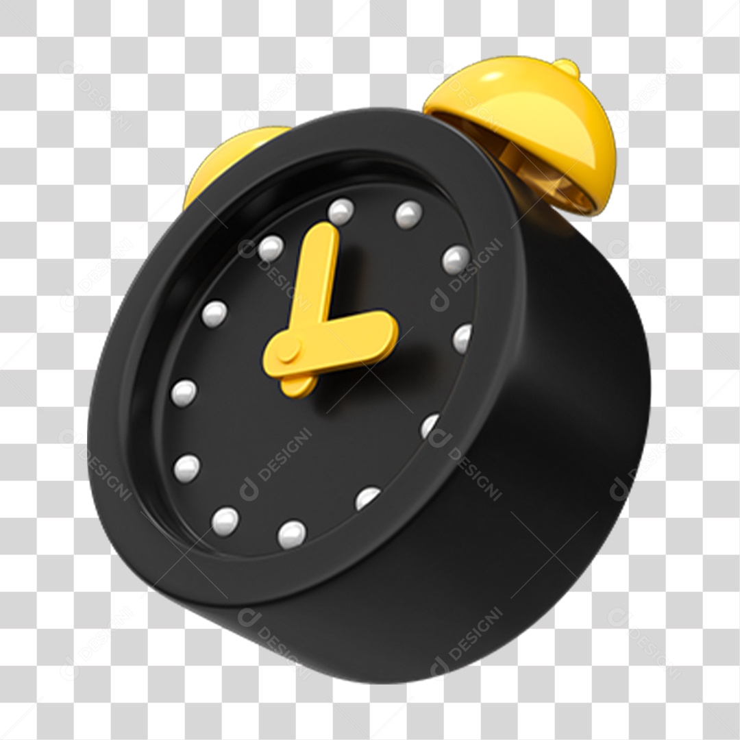 Elemento 3D Relógio Despertador PNG Transparente