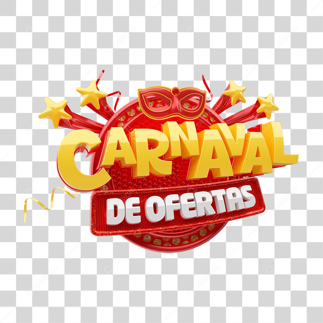 Selo 3D Carnaval de Ofertas PNG Transparente