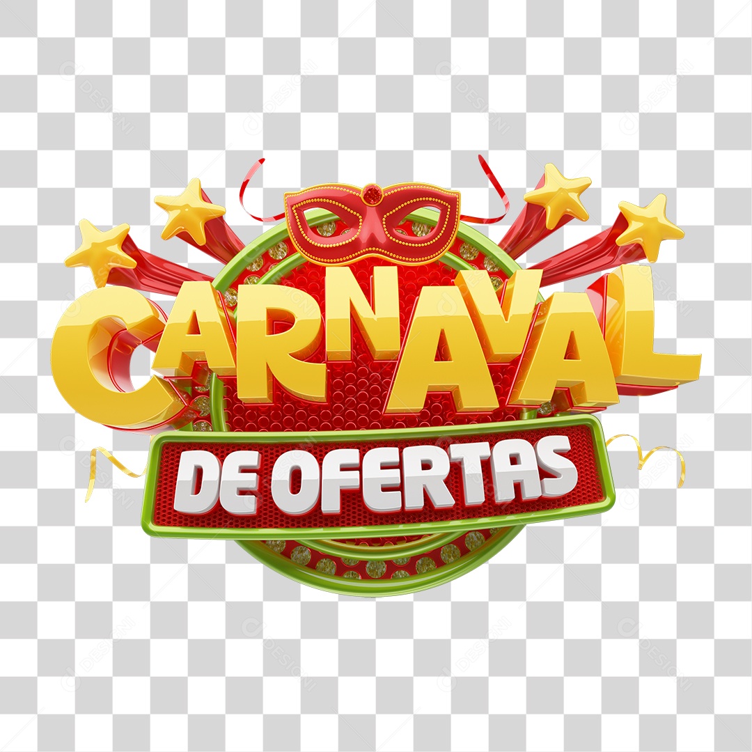 Selo 3D Carnaval de Ofertas PNG Transparente