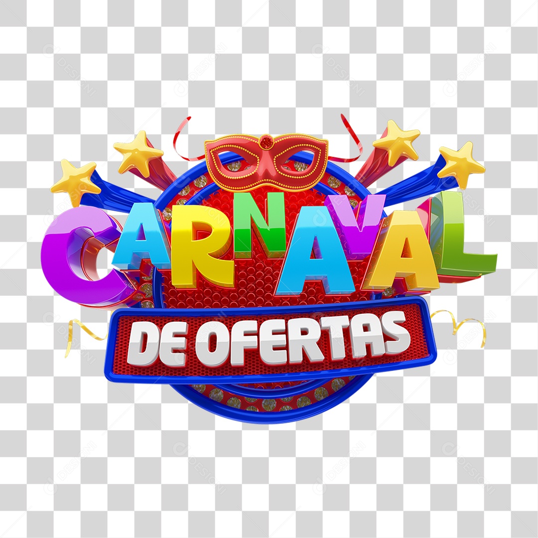 Selo 3D Carnaval de Ofertas PNG Transparente