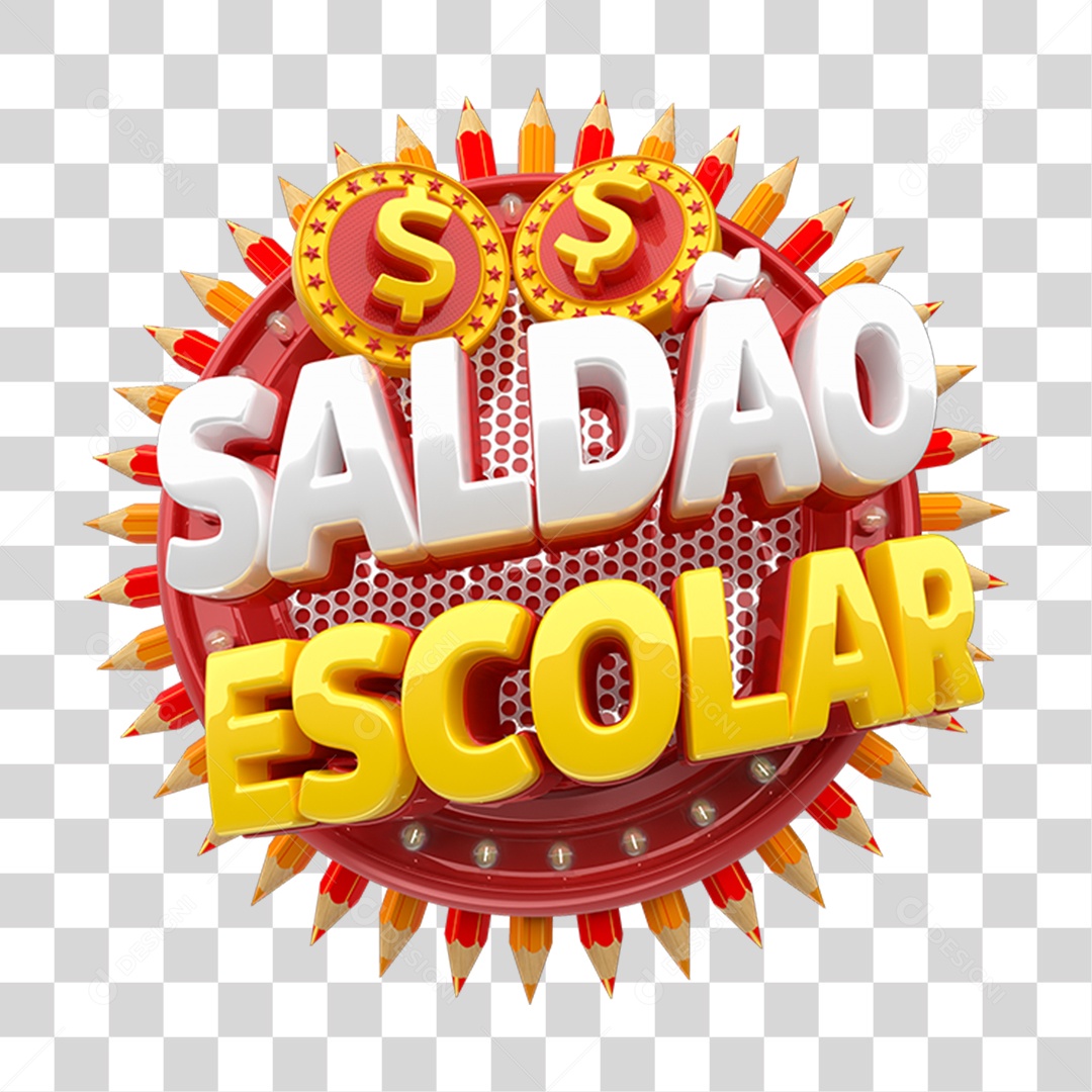 Selo 3D Saldão Escolar PNG Transparente