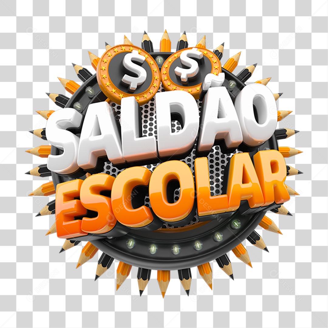 Selo 3D Saldão Escolar PNG Transparente