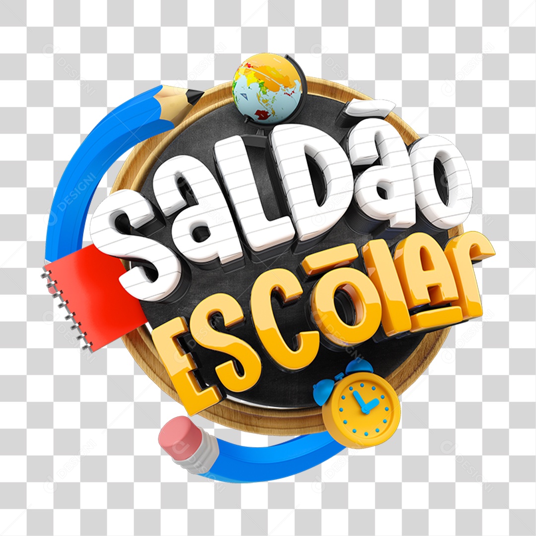 Selo 3D Saldão Escolar PNG Transparente