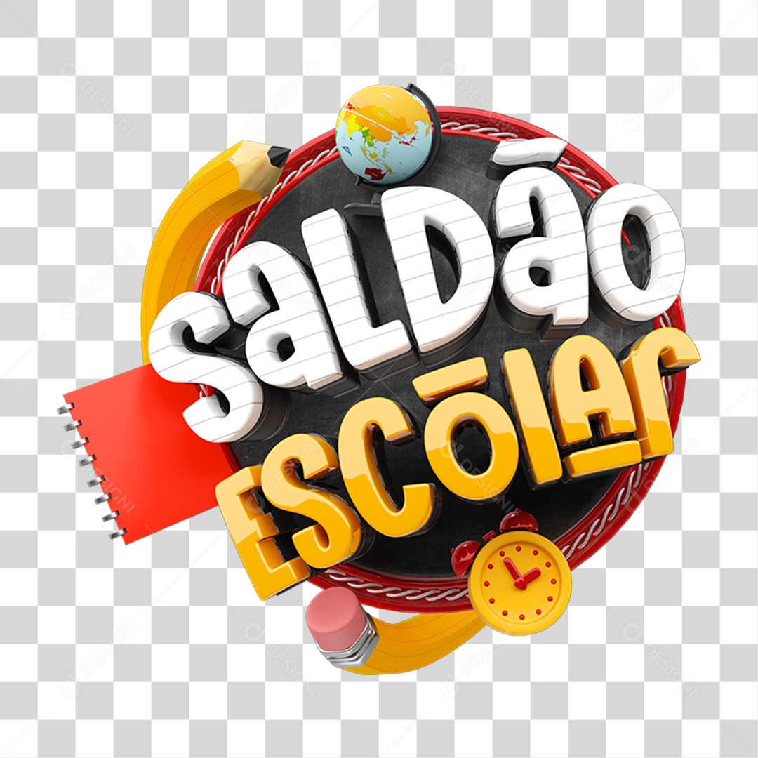 Selo 3D Saldão Escolar PNG Transparente
