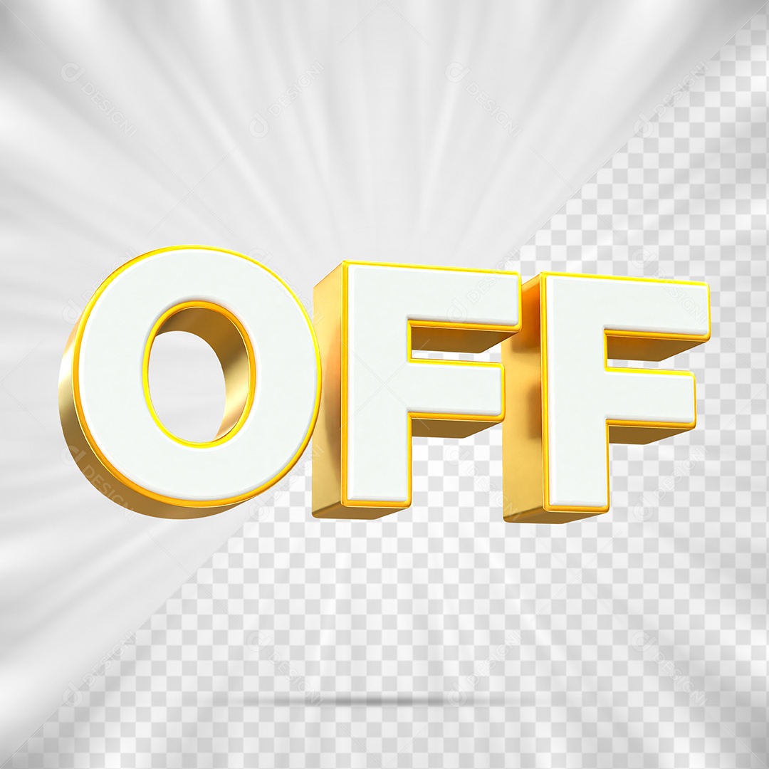 Elemento 3D OFF Desconto para Composição PSD