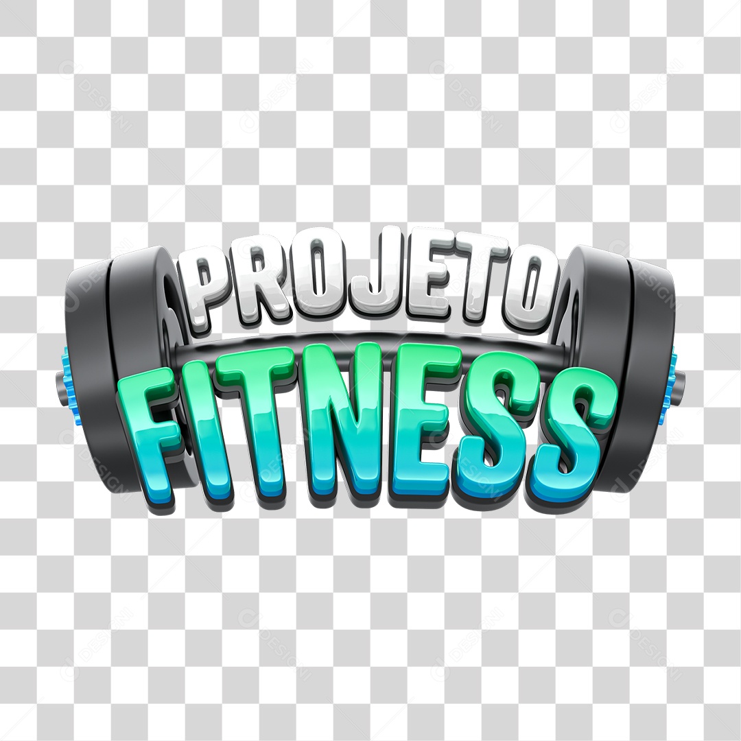 Selo 3D Projeto Fitness PNG Transparente