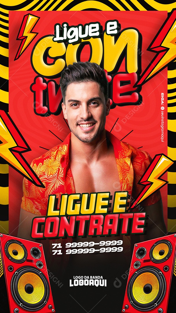 Story Flyer Ligue e Contrate Social Media PSD Editável