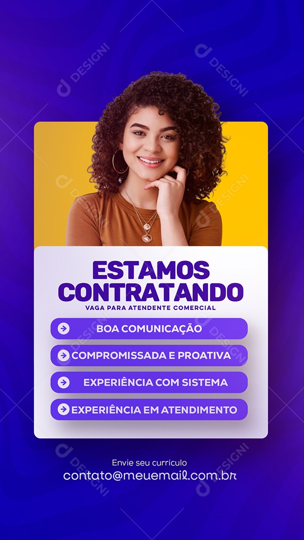 Story Estamos Contratando Social Media PSD Editável