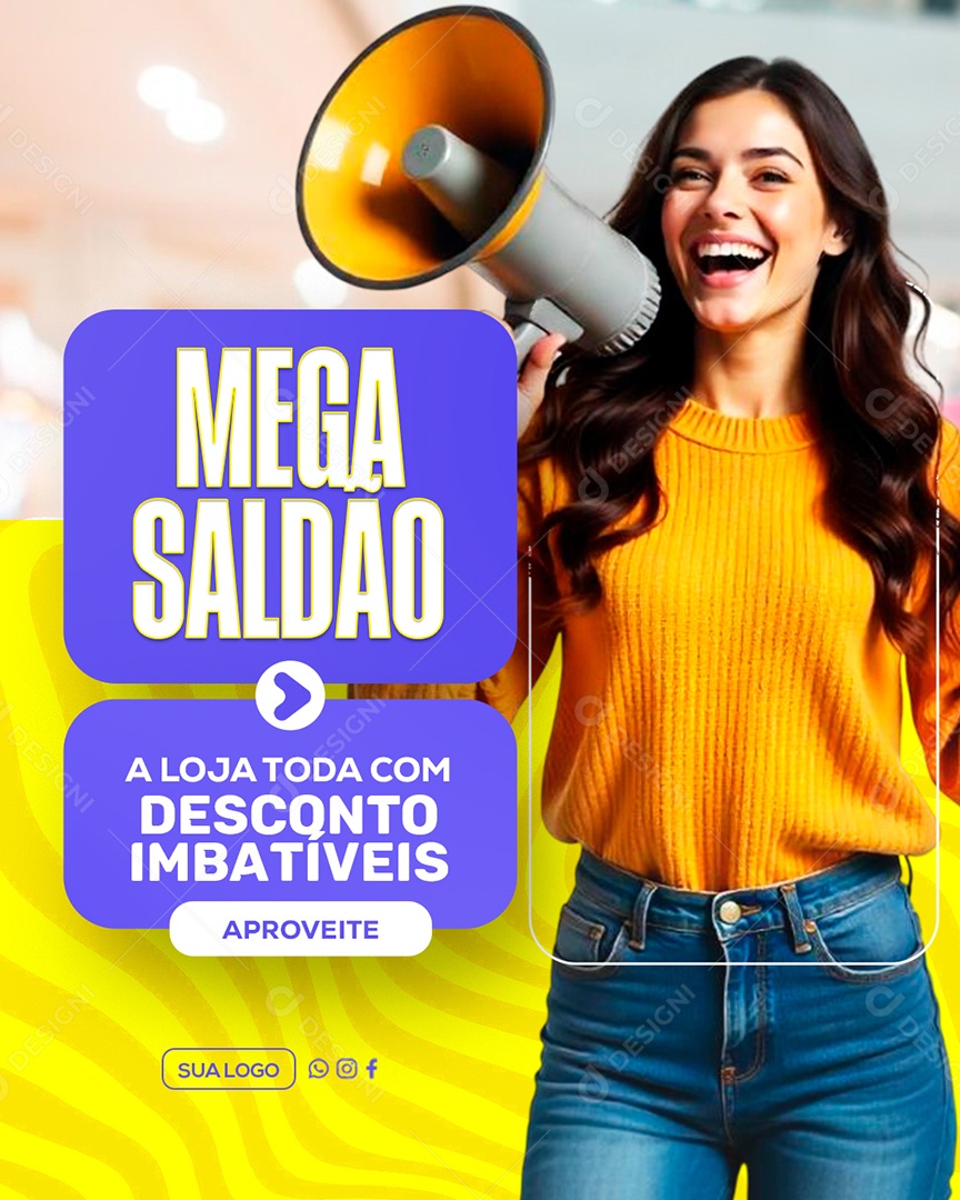 Mega Saldão Descontos Imbatíveis Social Media PSD Editável