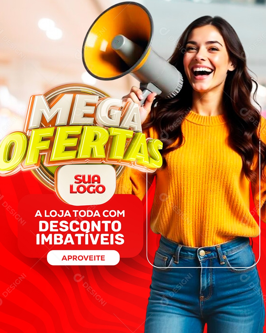 Mega Oferta Descontos Imbatíveis Social Media PSD Editável