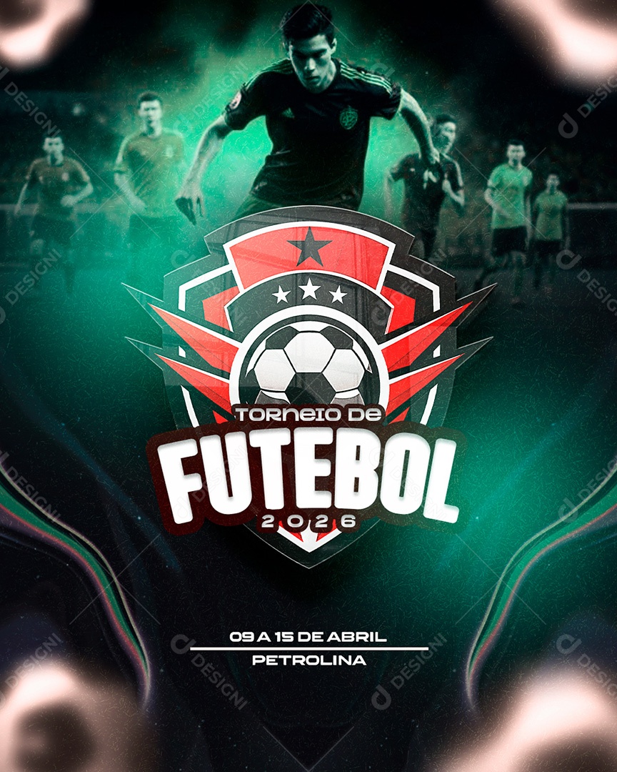 Flyer Torneio de Futebol Social Media PSD Editável