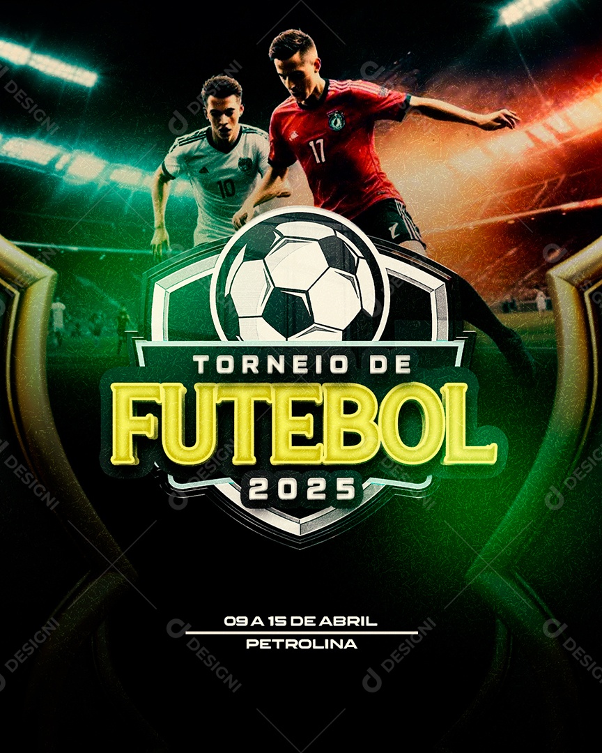 Flyer Torneio de Futebol Social Media PSD Editável
