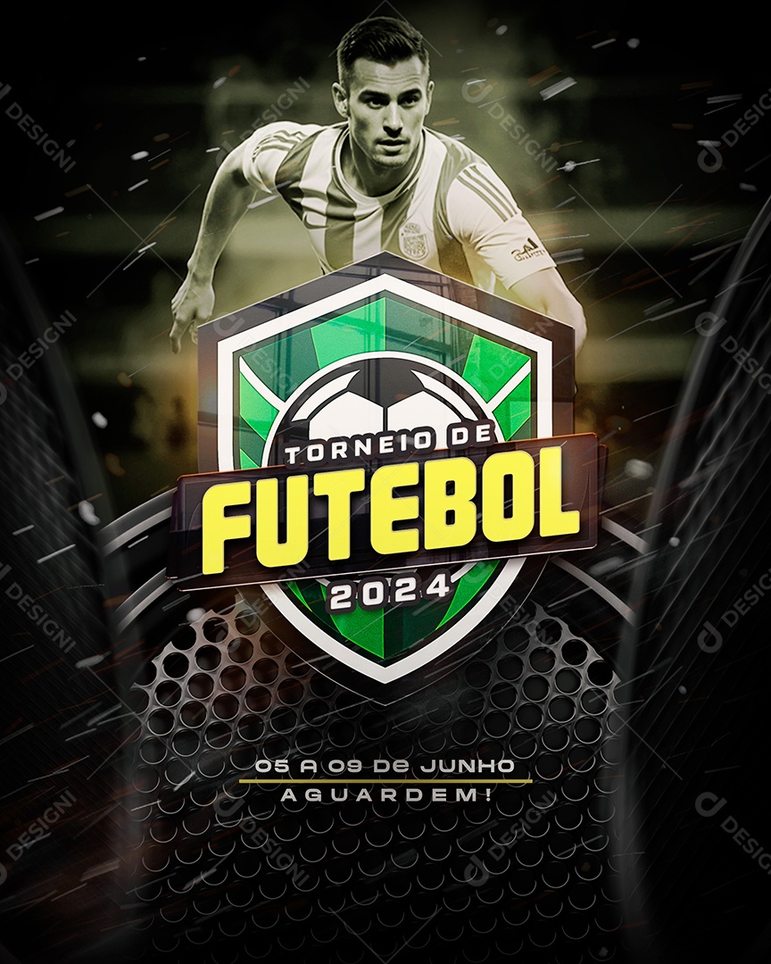 Flyer Torneio de Futebol Social Media PSD Editável