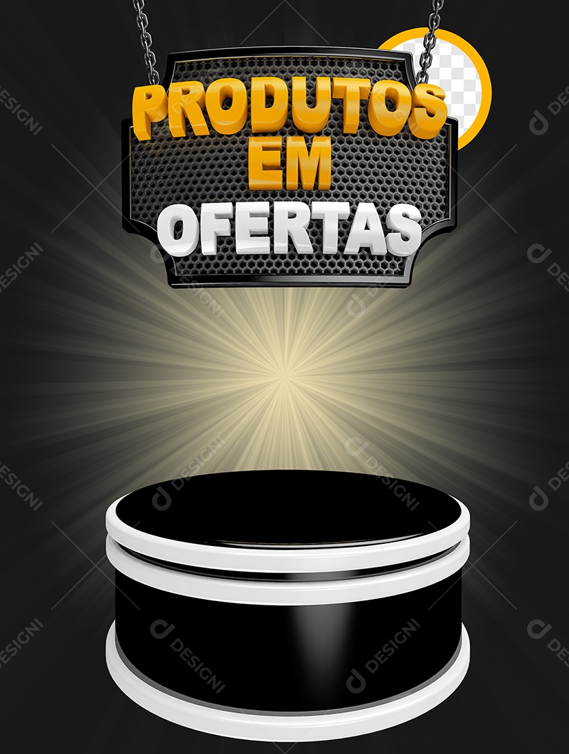 Selo 3D Podium Produtos Em Ofertas Para Composição PSD