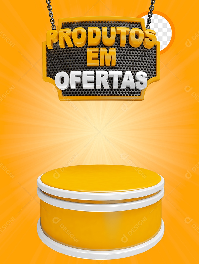 Selo 3D Podium Produtos Em Ofertas Para Composição PSD