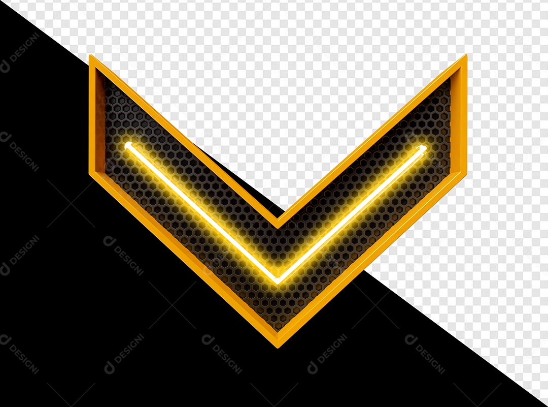 Elemento 3D Seta Metalica Para Composição PSD